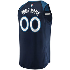 Fanatics Minnesota Timberwolves Fast Break Custom Replica Jersey Navy Icon Edition