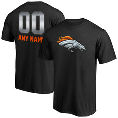 Denver Broncos Personalized Midnight Mascot T-Shirt - Black - NFL