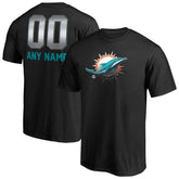 Miami Dolphins Personalized Midnight Mascot T-Shirt - Black - NFL