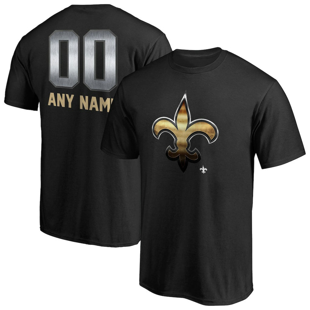 New Orleans Saints Personalized Midnight Mascot T-Shirt - Black - NFL