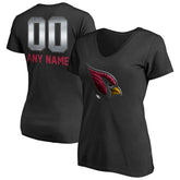 Arizona Cardinals Women's Personalized Midnight Mascot T-Shirt - Black - NFL