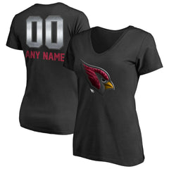 Arizona Cardinals Women's Personalized Midnight Mascot T-Shirt - Black - NFL