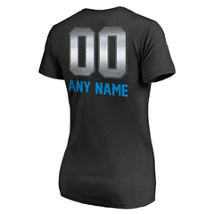 Carolina Panthers Women's Personalized Midnight Mascot T-Shirt - Black - NFL