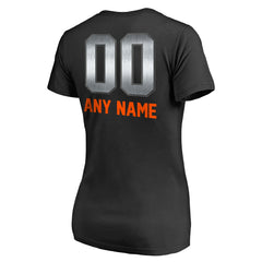 Denver Broncos Women's Personalized Midnight Mascot T-Shirt - Black - NFL