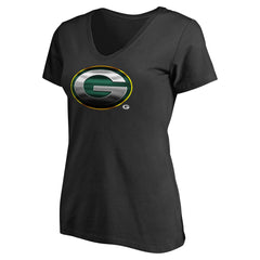 Green Bay Packers Women's Personalized Midnight Mascot T-Shirt - Black - NFL