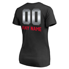New England Patriots Women's Personalized Midnight Mascot T-Shirt - Black - NFL