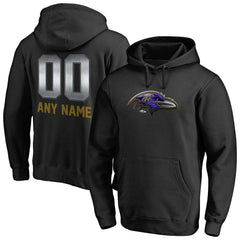 Baltimore Ravens Personalized Midnight Mascot Pullover Hoodie - Black - NFL