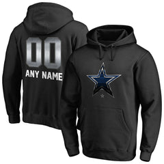 Dallas Cowboys Personalized Midnight Mascot Pullover Hoodie - Black - NFL