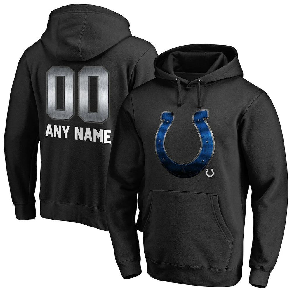 Indianapolis Colts Personalized Midnight Mascot Pullover Hoodie - Black - NFL