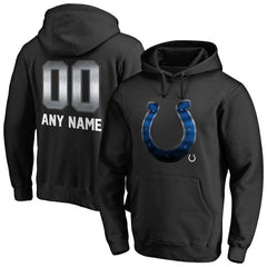 Indianapolis Colts Personalized Midnight Mascot Pullover Hoodie - Black - NFL