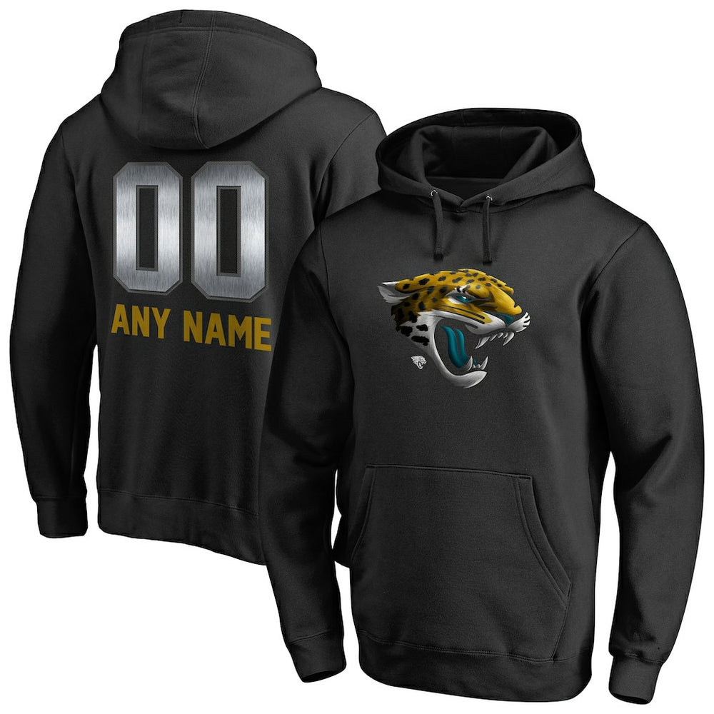 Jacksonville Jaguars Personalized Midnight Mascot Pullover Hoodie - Black - NFL