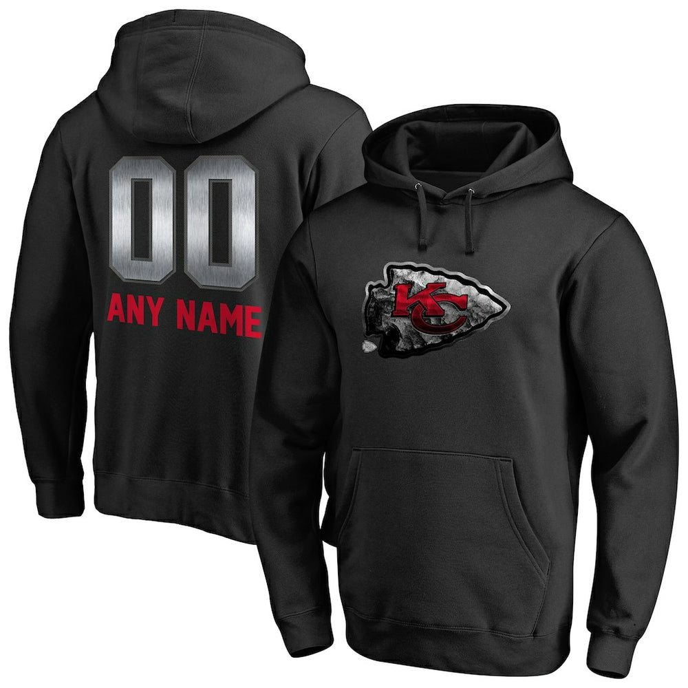 Kansas City Chiefs Personalized Midnight Mascot Pullover Hoodie - Black - NFL