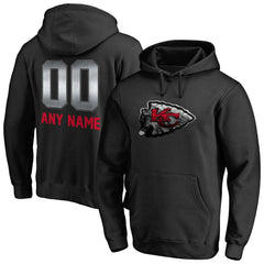 Kansas City Chiefs Personalized Midnight Mascot Pullover Hoodie - Black - NFL