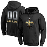 New Orleans Saints Personalized Midnight Mascot Pullover Hoodie - Black - NFL