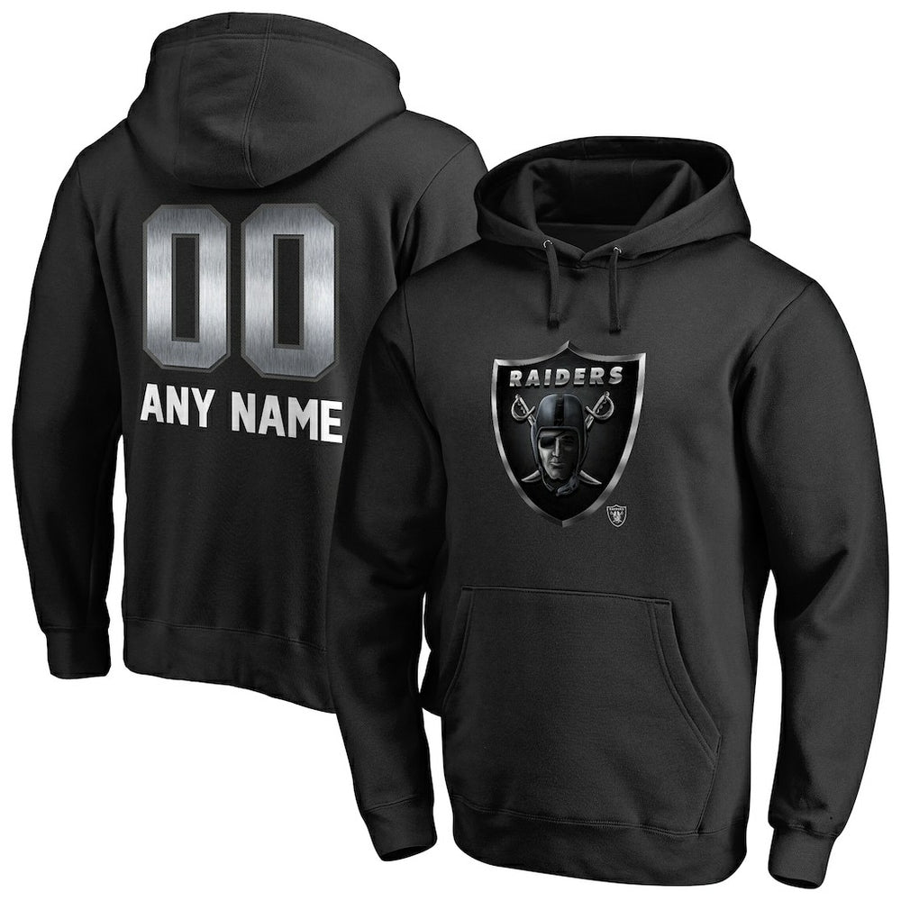 Las Vegas Raiders Personalized Midnight Mascot Pullover Hoodie - Black - NFL