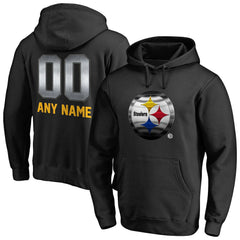 Pittsburgh Steelers Personalized Midnight Mascot Pullover Hoodie - Black - NFL