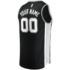 Fanatics San Antonio Spurs Youth Fast Break Custom Replica Jersey Black Icon Edition