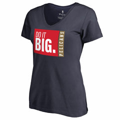 New Orleans Pelicans Women's Do It Big V-Neck T-Shirt Navy
