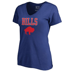 Buffalo Bills Women's Vintage Team Lockup V-Neck T-Shirt - Royal - NFL