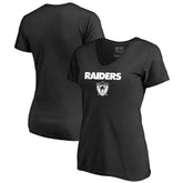 Las Vegas Raiders Women's Vintage Team Lockup V-Neck T-Shirt - Black - NFL