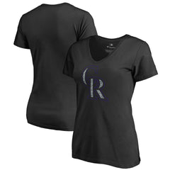 Colorado Rockies Women's Static Logo V-Neck T-Shirt Discount
