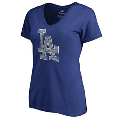 Los Angeles Dodgers Women's Static Logo V-Neck T-Shirt Sale