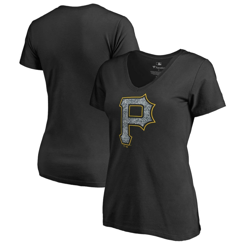 Pittsburgh Pirates Women's Static Logo V-Neck T-Shirt Discount