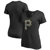 Pittsburgh Pirates Women's Static Logo V-Neck T-Shirt Discount