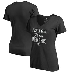 Memphis Grizzlies Women's Just a Girl V-Neck T-Shirt Black