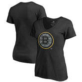 Boston Bruins Women's Static Logo V-Neck T-Shirt - Black | NHL discount
