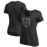 Los Angeles Kings Women's Static Logo V-Neck T-Shirt - Black | NHL Lifestyle