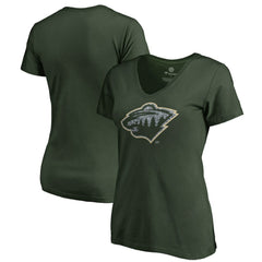 Minnesota Wild Women's Static Logo V-Neck T-Shirt - Green | NHL on sale