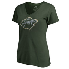 Minnesota Wild Women's Static Logo V-Neck T-Shirt - Green | NHL on sale