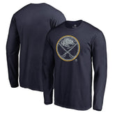 Buffalo Sabres Static Logo Long Sleeve T-Shirt - Navy | NHL on sale