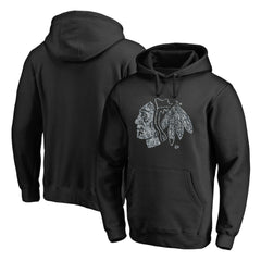Chicago Blackhawks Static Logo Pullover Hoodie - Black | NHL sale