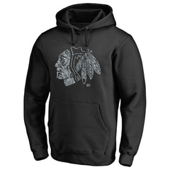 Chicago Blackhawks Static Logo Pullover Hoodie - Black | NHL sale