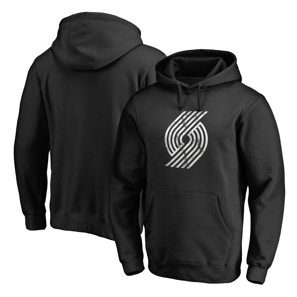 Portland Trail Blazers Marble Logo Pullover Hoodie Black