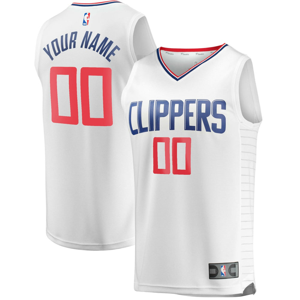Fanatics LA Clippers Youth Fast Break Custom Replica Jersey White Association Edition