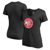 Atlanta Hawks Women's Primary Logo V-Neck T-Shirt Black