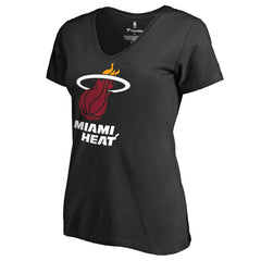 Miami Heat Women's Primary Logo V-Neck T-Shirt Black