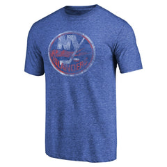 New York Islanders Throwback Vintage Logo Tri-Blend T-Shirt - Royal | NHL online