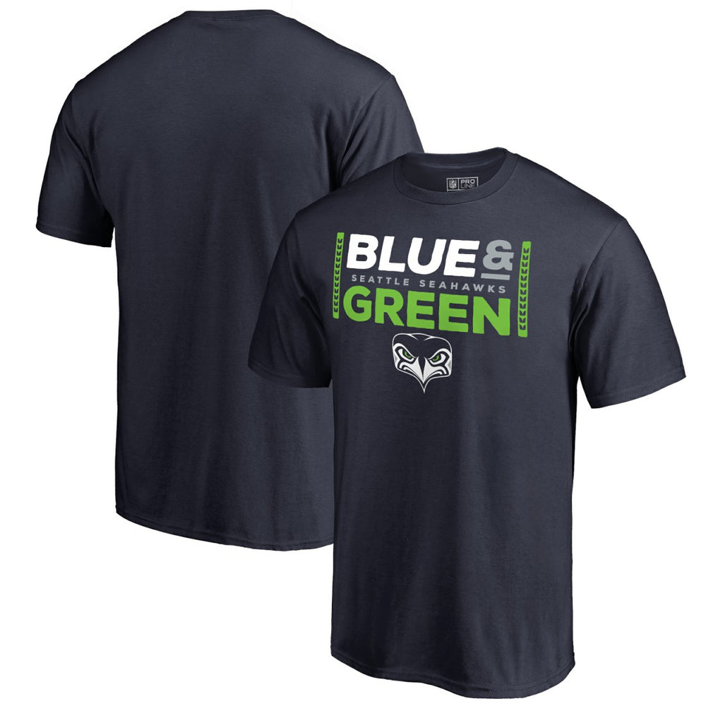 Seattle Seahawks Alternate Team Logo Gear Blue & Green T-Shirt - College Navy - NFL