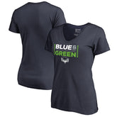 Seattle Seahawks Women's Alternate Team Logo V-Neck T-Shirt - Navy - NFL