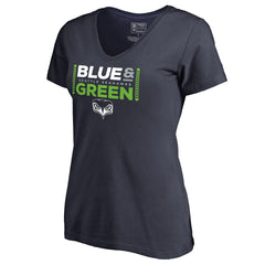 Seattle Seahawks Women's Alternate Team Logo V-Neck T-Shirt - Navy - NFL