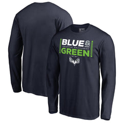 Seattle Seahawks Alternate Team Logo Gear Blue & Green Long Sleeve T-Shirt - College Navy - NFL