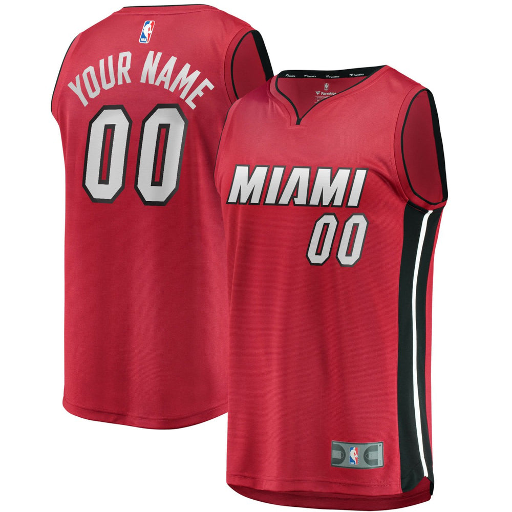 Fanatics Miami Heat Youth Fast Break Replica Custom Jersey Red Statement Edition