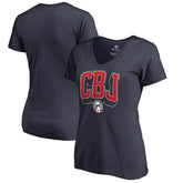 Columbus Blue Jackets Women's Fan Favorite Team Slogan V-Neck T-Shirt - Navy | NHL online