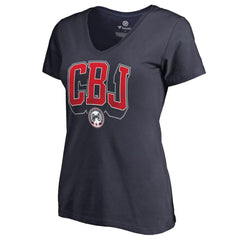 Columbus Blue Jackets Women's Fan Favorite Team Slogan V-Neck T-Shirt - Navy | NHL online