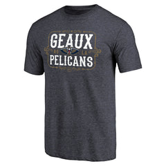 New Orleans Pelicans Geaux Pelicans Hometown Collection Tri-Blend T-Shirt Navy