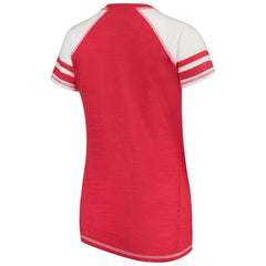 Washington Nationals Soft as a Grape Women's Color Block V-Neck T-Shirt Outlet